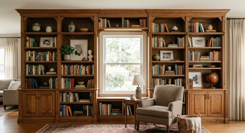 Custom Bookshelves Installation in Durham, NC