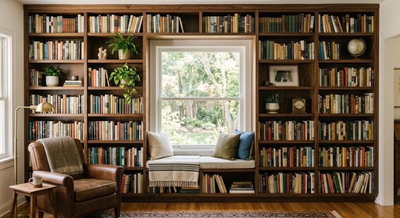 Custom Bookshelves Installation in Raleigh, NC