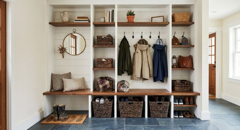 Mudroom Shelving Installation in Durham, NC
